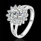 Crystal Flower Band Ring