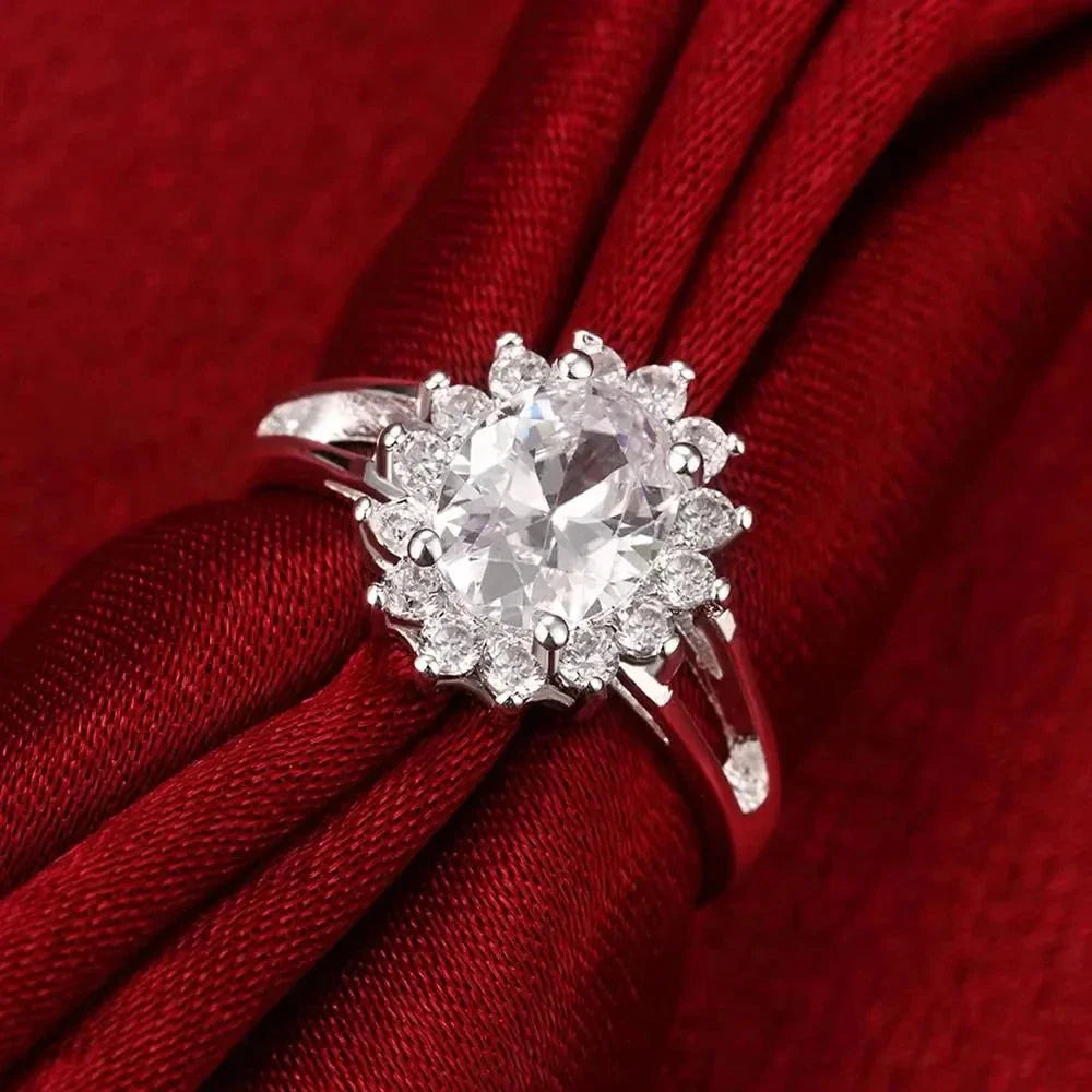 Crystal Flower Band Ring