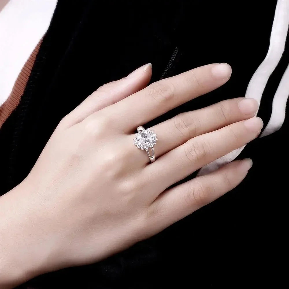 Crystal Flower Band Ring