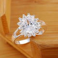 Crystal Flower Band Ring