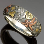 Vintage-Style Flower Band Ring