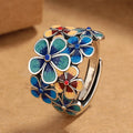 Colored Flower Band Ring