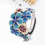 Colored Flower Band Ring