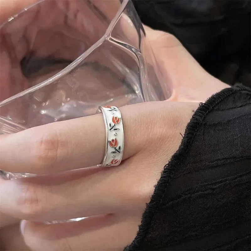 Tulip Flower Band Ring