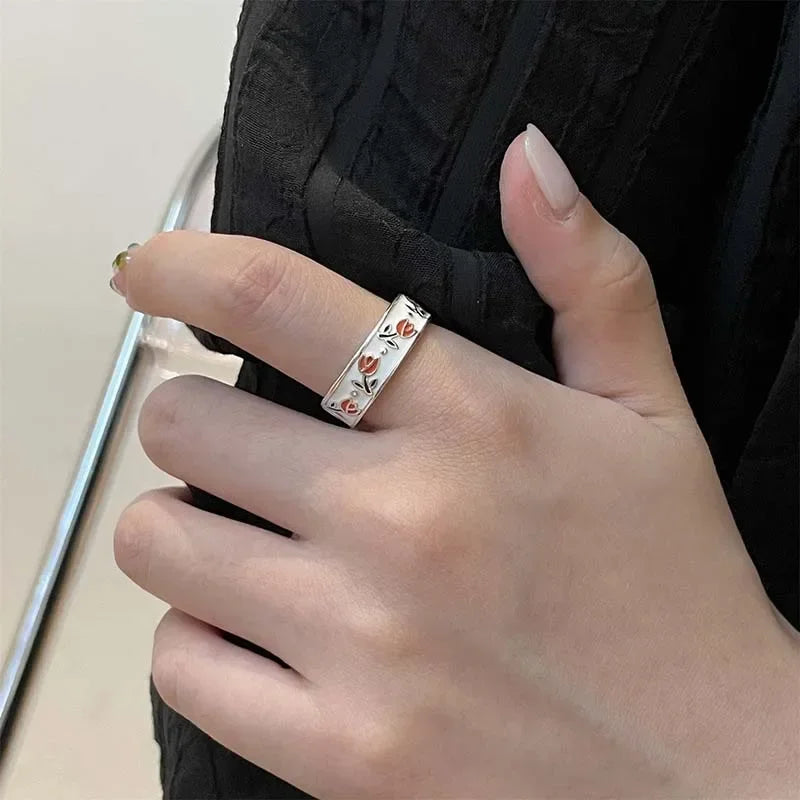 Tulip Flower Band Ring