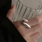 Silver-Plated Water Drop Band Ring
