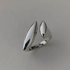 Silver-Plated Water Drop Band Ring