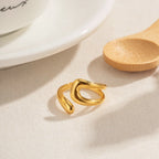 Hollow Water Drop Band Ring Gold