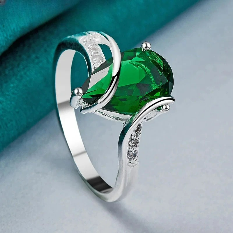 Water Drop Zircon Band Ring