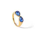 Water Drop Ring Colored Pearl blue 