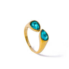 Water Drop Ring Colored Pearl light blue