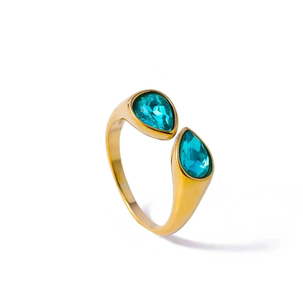 Water Drop Ring Colored Pearl light blue