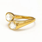 Water Drop Ring Colored Pearl white
