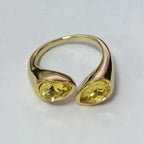 Water Drop Ring Colored Pearl yellow