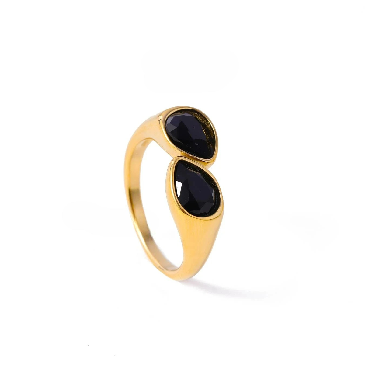 Water Drop Ring Colored Pearl black