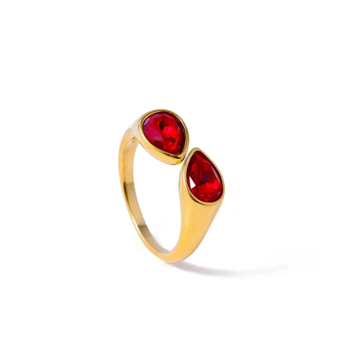Water Drop Ring Colored Pearl red