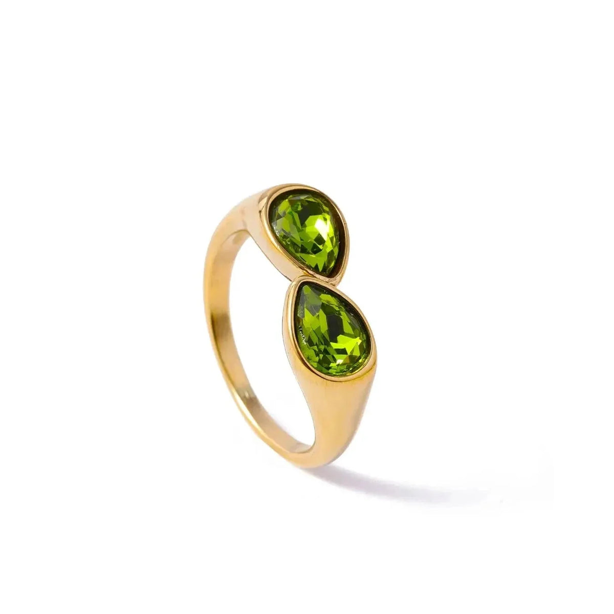 Water Drop Ring Colored Pearl green