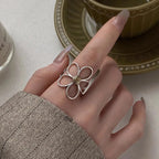 Elegant Large Flower Band Ring