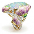 Lavender Flower Statement Band Ring