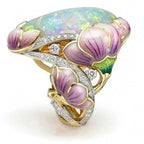 Lavender Flower Statement Band Ring