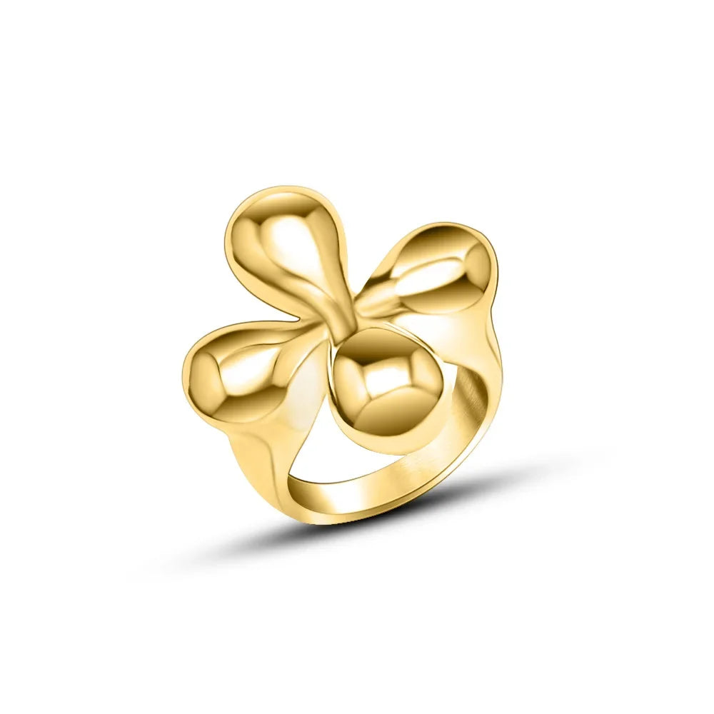 Vintage-Style Large Flower Band Ring