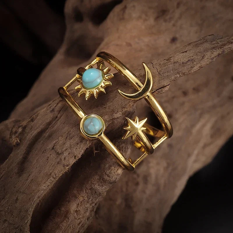 Moon and Star Ring