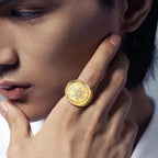 Black Ring Metatron's Cube gold