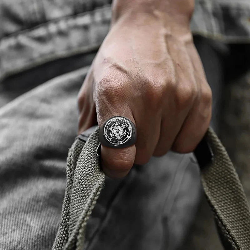 Black Ring Metatron's Cube black
