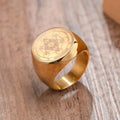 Black Ring Metatron's Cube gold