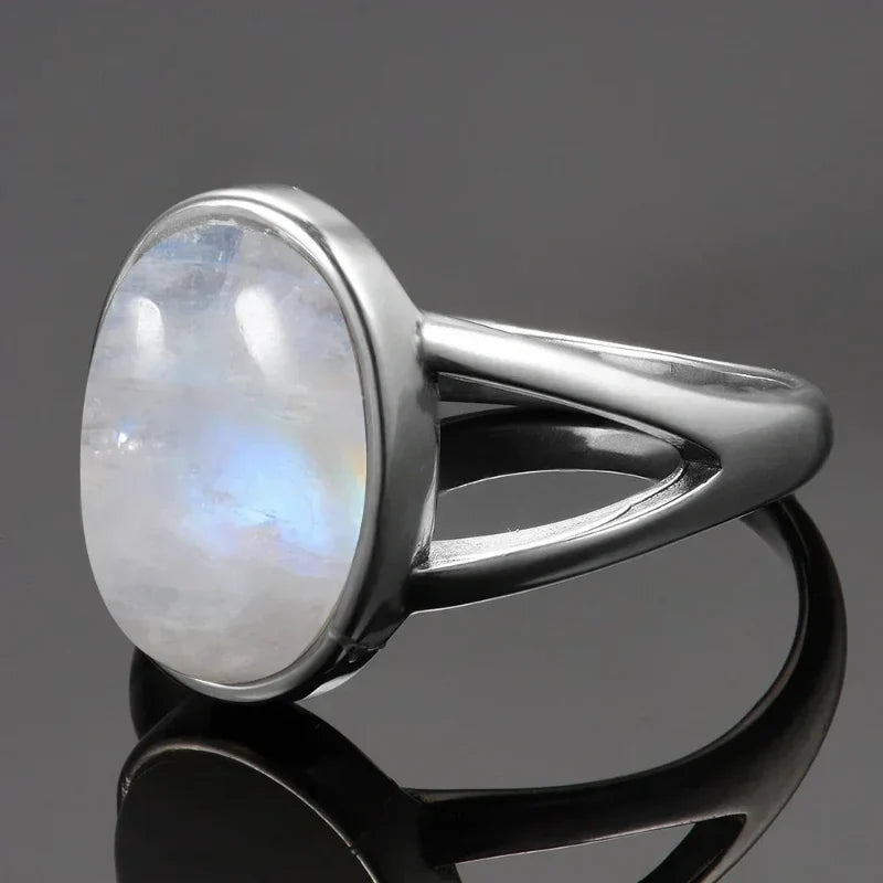 Oval Band Moonstone Women’s Ring
