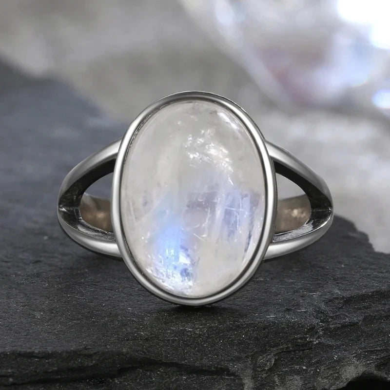 Oval Band Moonstone Women’s Ring