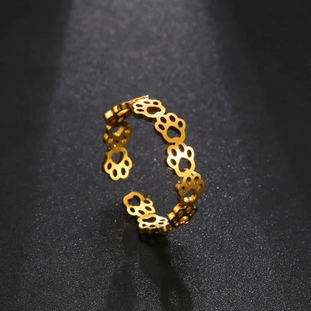 Paw Ring Band Gold