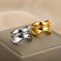 Water Drop Style Band Ring silver