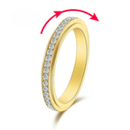 Anti-Stress Spinner Ring with Gold Zircon