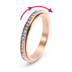 Anti-Stress Spinner Ring with Rose Gold Zircon