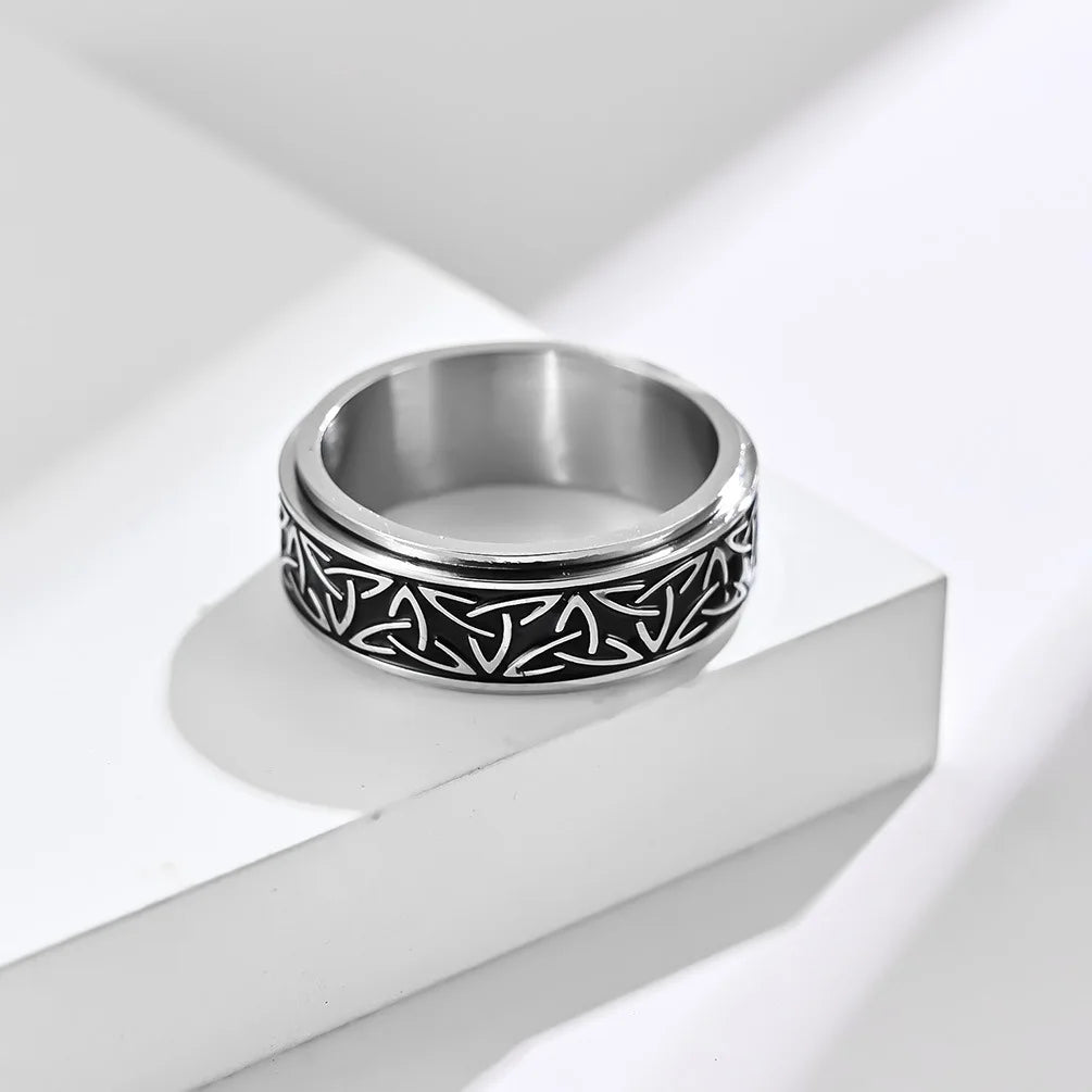 Viking Anti-Stress Ring for Men and Women, silver