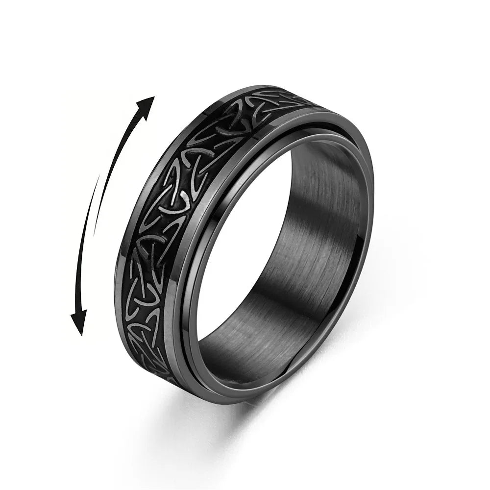 Viking Anti-Stress Ring for Men and Women, black