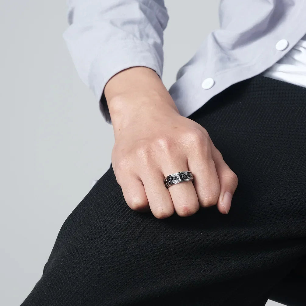 Viking Anti-Stress Ring for Men and Women, silver