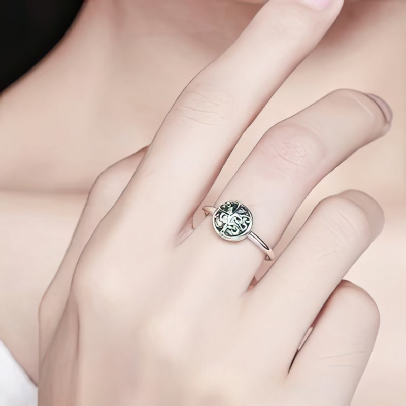 Silvered Tree of Life Ring
