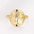 Tree of Life Ring, Gold Tone