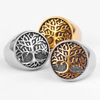 Tree of Life Ring for Men gold and silver