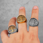 Tree of Life Ring for Men gold 