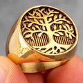 Tree of Life Ring for Men gold