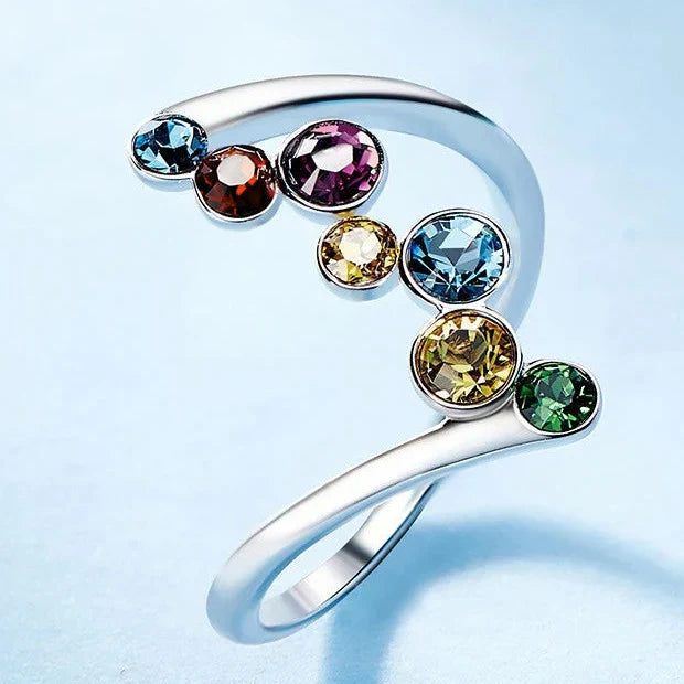 Asymmetrical rainbow ring