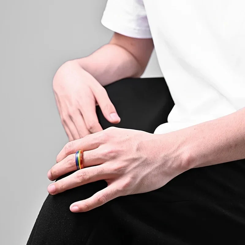 Men's rainbow ring