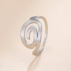 Spiral design ring for women, silver