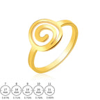 Spiral design ring for women, round gold