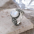 Moonstone Floral Band Ring