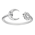 Moon Crescent and Stars Ring