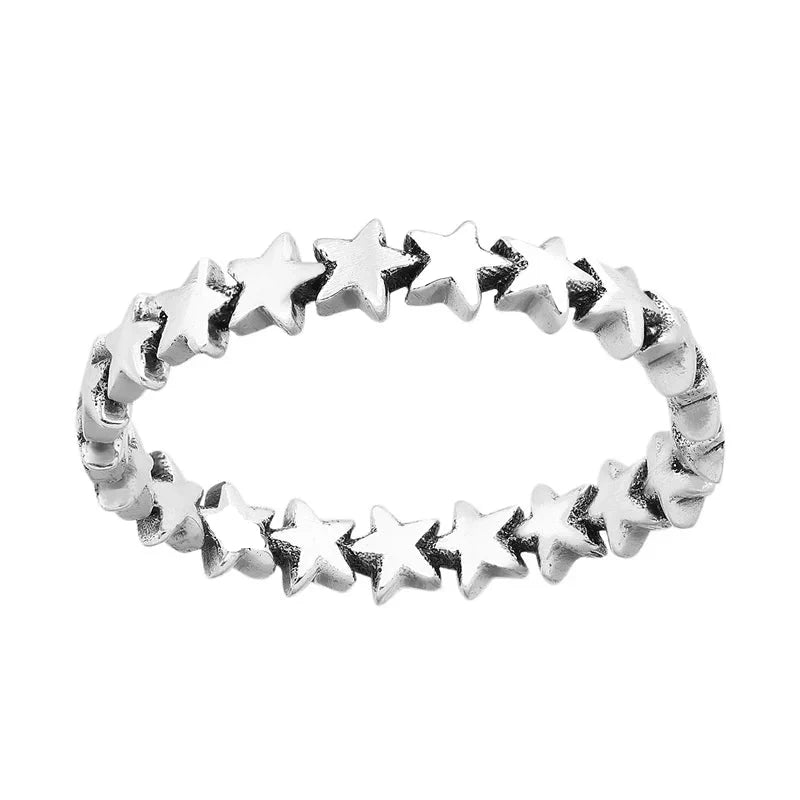 Moon Crescent and Stars Ring